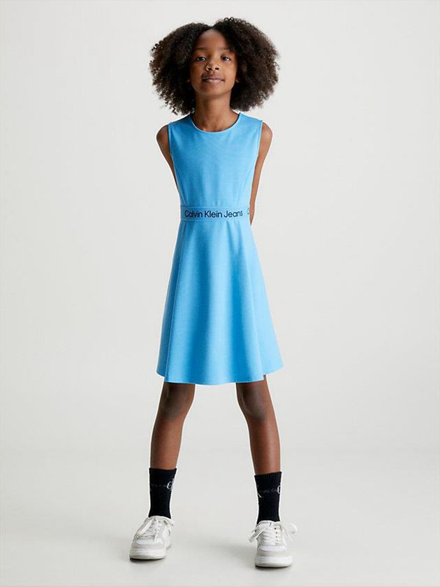 Calvin Klein USA Flared Milano Girls Dress Blue 9235614-RW